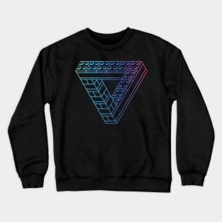 Brick Built Triangle Illusion Cyberpunk Line Art Crewneck Sweatshirt